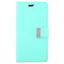 For iPhone 12 / 12 Pro GOOSPERY RICH DIARY Crazy Horse Texture Horizontal Flip Leather Case with Holder & Card Slots & Wallet(Mint Green)