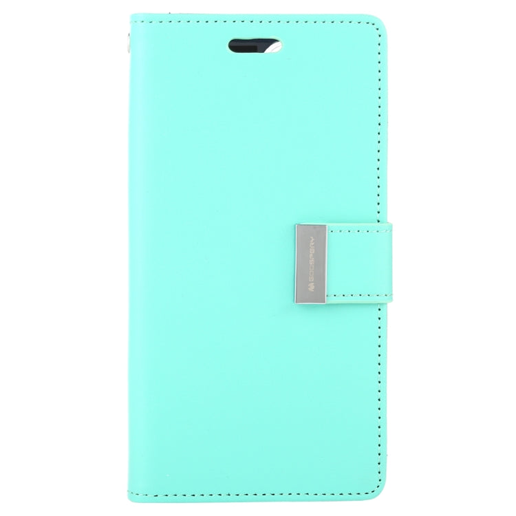 For iPhone 12 / 12 Pro GOOSPERY RICH DIARY Crazy Horse Texture Horizontal Flip Leather Case with Holder & Card Slots & Wallet(Mint Green)