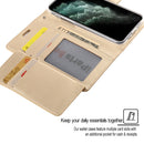 For iPhone 12 / 12 Pro GOOSPERY RICH DIARY Crazy Horse Texture Horizontal Flip Leather Case with Holder & Card Slots & Wallet(Mint Green)