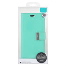 For iPhone 12 / 12 Pro GOOSPERY RICH DIARY Crazy Horse Texture Horizontal Flip Leather Case with Holder & Card Slots & Wallet(Mint Green)