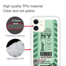 For iPhone 11 Boarding Pass Series TPU Phone Protective Case(Green New York)