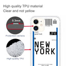 For iPhone 11 Boarding Pass Series TPU Phone Protective Case(New York)