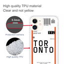 For iPhone 11 Boarding Pass Series TPU Phone Protective Case(Toronto)