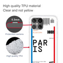 For iPhone 12 / 12 Pro Boarding Pass Series TPU Phone Protective Case(Paris)
