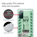 For Samsung Galaxy S20 FE Boarding Pass Series TPU Phone Protective Case(Green New York)