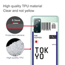 For Samsung Galaxy S20 FE Boarding Pass Series TPU Phone Protective Case(Flag Tokyo)