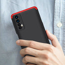 For OPPO Realme 7 GKK Three Stage Splicing Full Coverage PC Protective Case(Black Red)