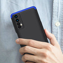 For OPPO Realme 7 GKK Three Stage Splicing Full Coverage PC Protective Case(Black Blue)