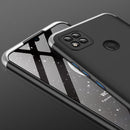 For Xiaomi Redmi 9C GKK Three Stage Splicing Full Coverage PC Protective Case(Black Silver)