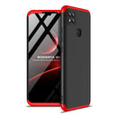For Xiaomi Redmi 9C GKK Three Stage Splicing Full Coverage PC Protective Case(Black Red)