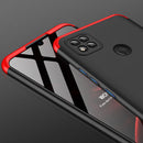 For Xiaomi Redmi 9C GKK Three Stage Splicing Full Coverage PC Protective Case(Black Red)