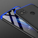 For Xiaomi Redmi 9C GKK Three Stage Splicing Full Coverage PC Protective Case(Black Blue)