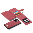 For iPhone 12 / 12 Pro CaseMe-007 Crazy Horse Texture Detachable Horizontal Flip PU Leather Case, with Card Slot & Holder & Zipper Wallet & Photo Frame(Red)