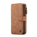 For iPhone 12 / 12 Pro CaseMe-007 Crazy Horse Texture Detachable Horizontal Flip PU Leather Case, with Card Slot & Holder & Zipper Wallet & Photo Frame(Brown)