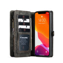 For iPhone 12 / 12 Pro CaseMe-008 Detachable Multifunctional Horizontal Flip Leather Case with Card Slot & Holder & Zipper Wallet & Photo Frame(Black)