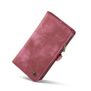 For iPhone 12 / 12 Pro CaseMe-008 Detachable Multifunctional Horizontal Flip Leather Case with Card Slot & Holder & Zipper Wallet & Photo Frame(Red)