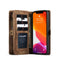 For iPhone 12 Pro Max CaseMe-008 Detachable Multifunctional Horizontal Flip Leather Case with Card Slot & Holder & Zipper Wallet & Photo Frame(Brown)