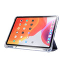 For iPad Air 2022 / 2020 10.9 3-folding Electric Pressed Skin Texture Smart Leather Tablet Case (Baby Blue)