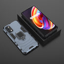 For OPPO Realme 7 Pro PC + TPU Shockproof Protective Case with Magnetic Ring Holder(Navy Blue)