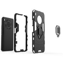 For Huawei Y9a PC + TPU Shockproof Protective Case with Magnetic Ring Holder(Black)