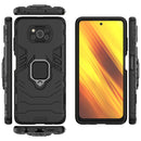 For Xiaomi Poco X3 NFC PC + TPU Shockproof Protective Case with Magnetic Ring Holder(Black)
