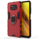 For Xiaomi Poco X3 NFC PC + TPU Shockproof Protective Case with Magnetic Ring Holder(Red)