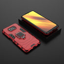 For Xiaomi Poco X3 NFC PC + TPU Shockproof Protective Case with Magnetic Ring Holder(Red)
