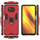 For Xiaomi Poco X3 NFC PC + TPU Shockproof Protective Case with Magnetic Ring Holder(Red)