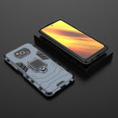 For Xiaomi Poco X3 NFC PC + TPU Shockproof Protective Case with Magnetic Ring Holder(Navy Blue)
