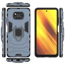 For Xiaomi Poco X3 NFC PC + TPU Shockproof Protective Case with Magnetic Ring Holder(Navy Blue)