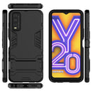 For Vivo Y20 PC + TPU Shockproof Protective Case with Holder(Black)
