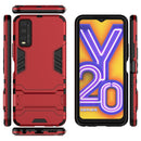 For Vivo Y20 PC + TPU Shockproof Protective Case with Holder(Red)