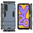 For Vivo Y20 PC + TPU Shockproof Protective Case with Holder(Navy Blue)