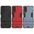 For Vivo Y20 PC + TPU Shockproof Protective Case with Holder(Navy Blue)