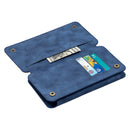 For Xiaomi Redmi Note 8 Detachable Frosted Magnetic Horizontal Flip Leather Case with Card Slots & Holder & Zipper Wallet & Photo Frame(Blue)