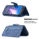 For Xiaomi Redmi Note 8 Detachable Frosted Magnetic Horizontal Flip Leather Case with Card Slots & Holder & Zipper Wallet & Photo Frame(Blue)