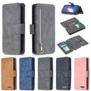 For Xiaomi Redmi Note 8 Detachable Frosted Magnetic Horizontal Flip Leather Case with Card Slots & Holder & Zipper Wallet & Photo Frame(Blue)