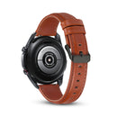For Samsung Galaxy Watch 3 41mm Flat Texture Leather Watch Band(Dark Brown)
