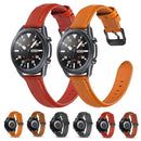 For Samsung Galaxy Watch 3 41mm Flat Texture Leather Watch Band(Black)