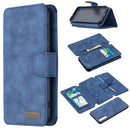 For Samsung Galaxy A50 Detachable Frosted Magnetic Horizontal Flip Leather Case with Card Slots & Holder & Zipper Wallet & Photo Frame(Blue)