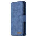 For Samsung Galaxy A50 Detachable Frosted Magnetic Horizontal Flip Leather Case with Card Slots & Holder & Zipper Wallet & Photo Frame(Blue)