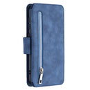 For Samsung Galaxy A50 Detachable Frosted Magnetic Horizontal Flip Leather Case with Card Slots & Holder & Zipper Wallet & Photo Frame(Blue)