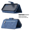 For Samsung Galaxy A50 Detachable Frosted Magnetic Horizontal Flip Leather Case with Card Slots & Holder & Zipper Wallet & Photo Frame(Blue)