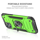 For iPhone 11 Magnetic Armor Shockproof TPU + PC Case with Metal Ring Holder(Green)