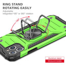 For iPhone 11 Magnetic Armor Shockproof TPU + PC Case with Metal Ring Holder(Green)