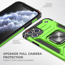 For iPhone 11 Magnetic Armor Shockproof TPU + PC Case with Metal Ring Holder(Green)