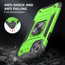 For iPhone 11 Magnetic Armor Shockproof TPU + PC Case with Metal Ring Holder(Green)