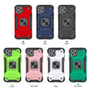 For iPhone 11 Magnetic Armor Shockproof TPU + PC Case with Metal Ring Holder(Green)