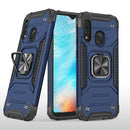 For Samsung Galaxy A20e Magnetic Armor Shockproof TPU + PC Case with Metal Ring Holder(Blue)