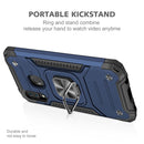 For Samsung Galaxy A20e Magnetic Armor Shockproof TPU + PC Case with Metal Ring Holder(Blue)